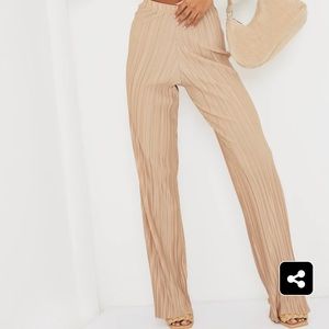 Stone Plisse wide leg pants